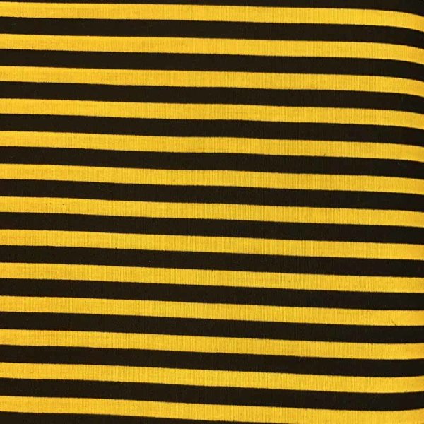 Baumwollgewebe schwarz-gelb Streifen