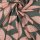 Viskose Leinen gewaschen Nerida Hansen abstrakte Blätter schilfgrün und abstrakte apricotfarbene Blätter