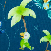 Jersey Ahoi by Mrs Mint Design petrol Papageien