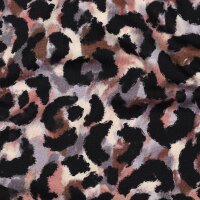 Jersey Leoprint schwarz flieder braun altrosa