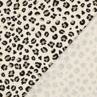 French Terry geraut Leoprint natur mit schwarz und beige