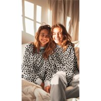 French Terry geraut Leoprint natur mit schwarz und beige