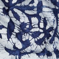 Viskosegewebe Batik blau weiß