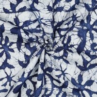 Viskosegewebe Batik blau weiß