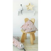 Baumwollgewebe Ballerinas + Bären Puder Rosa
