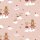 Baumwollgewebe Ballerinas + Bären Puder Rosa