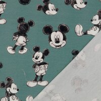 Jersey  Mickey Mouse Lizenzstoff petrol