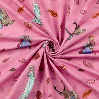 Jersey  Frozen Lizenzstoff Eisprinzessin rosa
