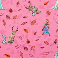 Jersey  Frozen Lizenzstoff Eisprinzessin rosa