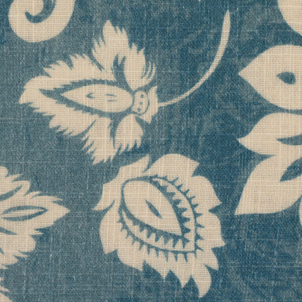 Slub Musseline Haren blau Granatapfel Arkanthusblätter