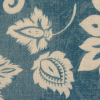 Slub Musseline Haren blau Granatapfel Arkanthusblätter
