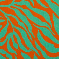 Viskosegewebe Zebra Jungle orange grün by Bienvenido