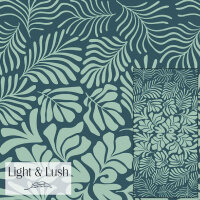 Viskosegewebe Light& Lush mint smaragd Blätter