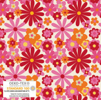 Jersey Avalana PrilBlumen pink rosa orange Retro
