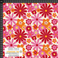 Jersey Avalana PrilBlumen pink rosa orange Retro