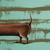 French Terry PANEL Dackel Thorsten Berger Dachshund Bernie ca. 83-85cm Länge