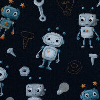 Jersey Roboter dunkelblau Hello Robot by Mrs Mint Design