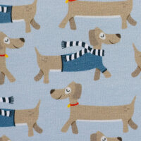 Jersey Dackel mit Ringelschal blau Cool Dogs by JaTiJu