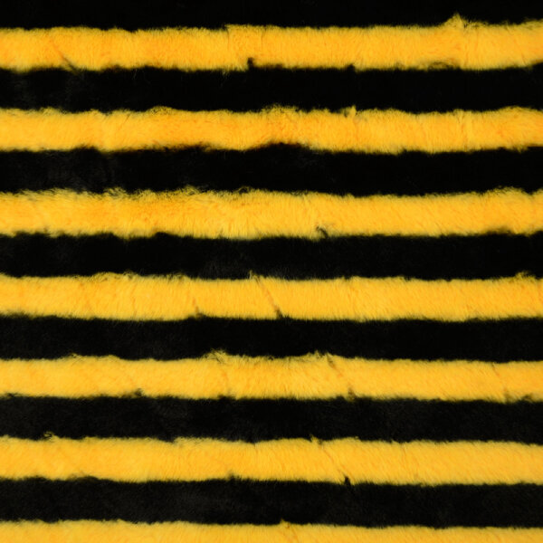 Fell Plüsch schwarz-gelb Biene