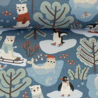 Jersey Polar Playtime by Bienvenido Colorido rauchblau mit Wintertieren