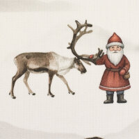 Canvas Weihnachten SANTA Nikolaus mit Schlitten + Rentier