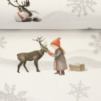 Canvas Weihnachten SANTA Nikolaus mit Schlitten + Rentier