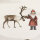 Canvas Weihnachten SANTA Nikolaus mit Schlitten + Rentier